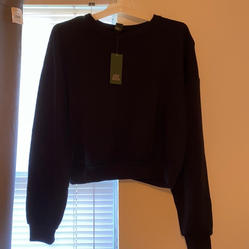 Black Wild fable long sleeve crop top